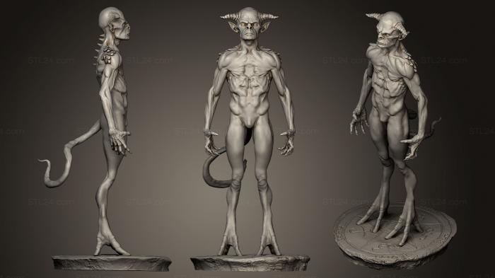 Статуэтки герои, монстры и демоны (Демоническое существо, STKM_0439) 3D модель для ЧПУ станка